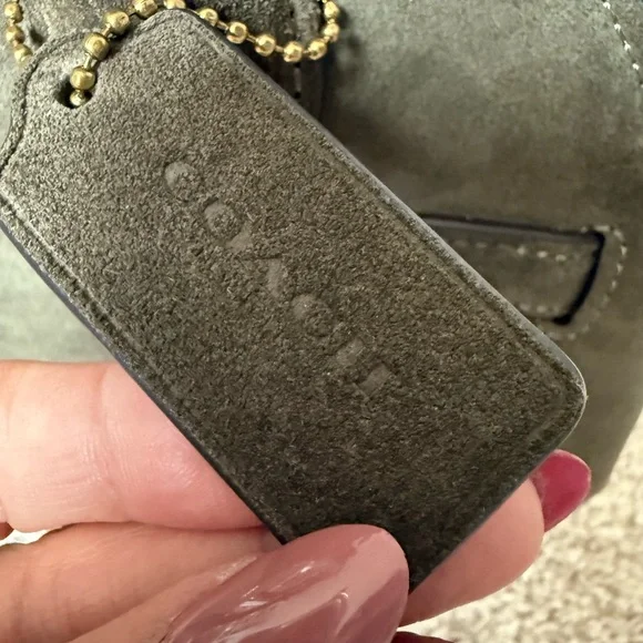 Coach Suede Empire 28 Satchel in Olive Green - Picture 5 of 12